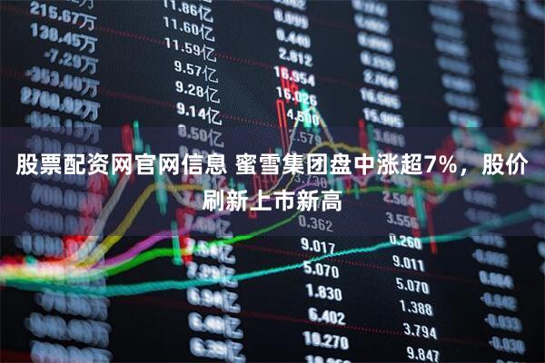 股票配资网官网信息 蜜雪集团盘中涨超7%，股价刷新上市新高